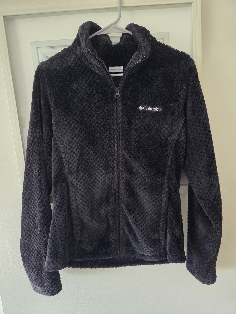 Columbia Black Plush Full-Zip Fleece Jacket Womens Medium